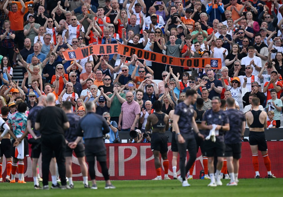 Luton fans showed their love for their team at full time