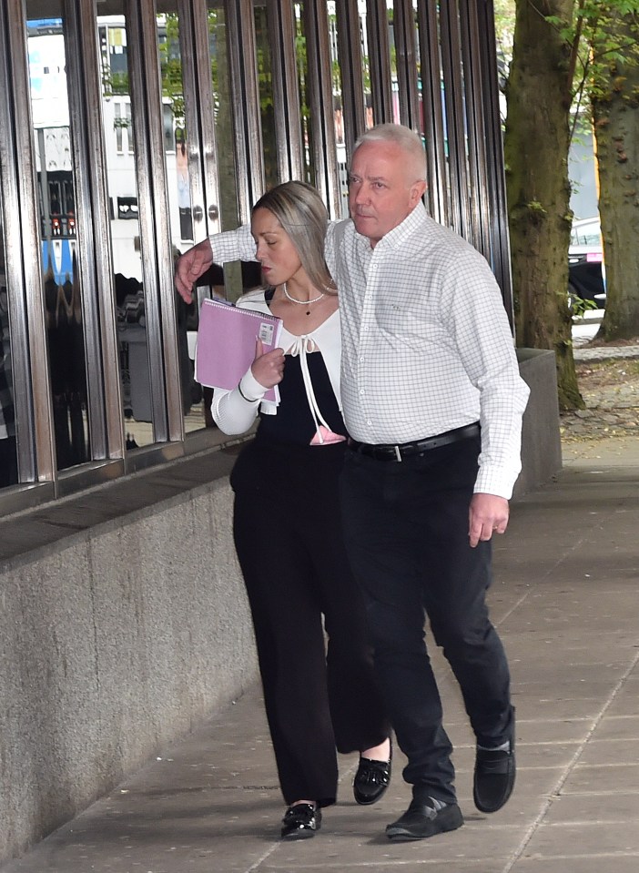 Rebecca Joynes, pictured with her dad, has arrived at court