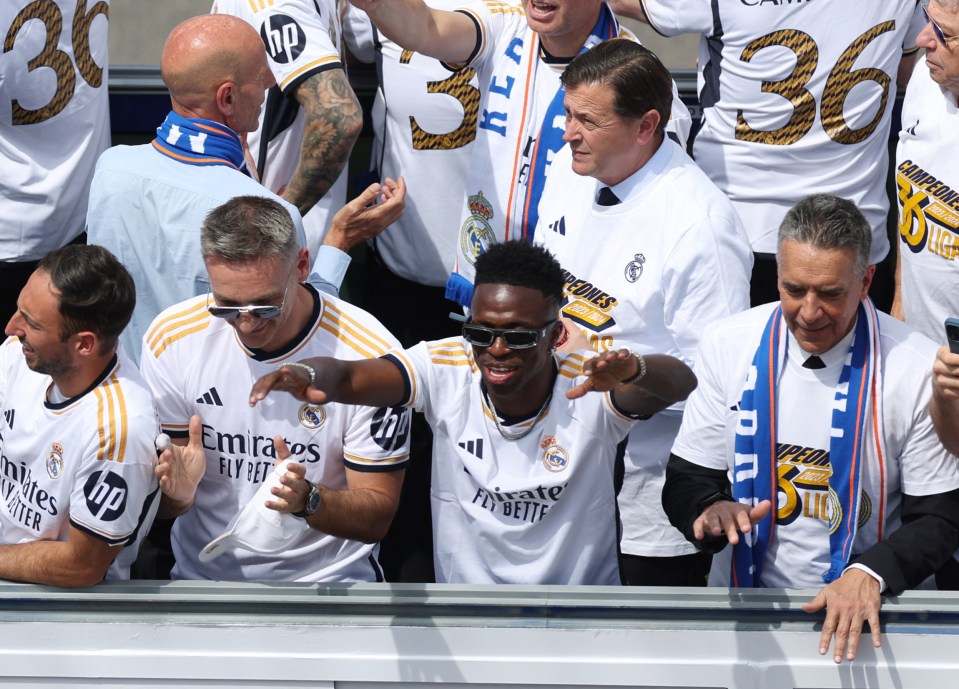 Vinicius Junior was loving the celebrations in Madrid