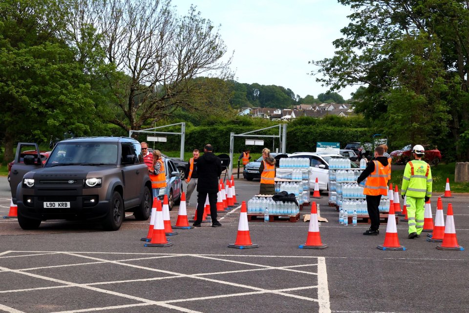 South West Water handing out emergency rations of bottled water to anyone affected by the Cryptosporidium outbreak in Torquay