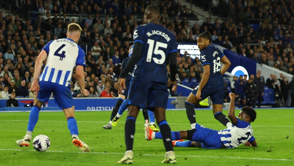 Christopher Nkunku swept home Chelsea's second of the game