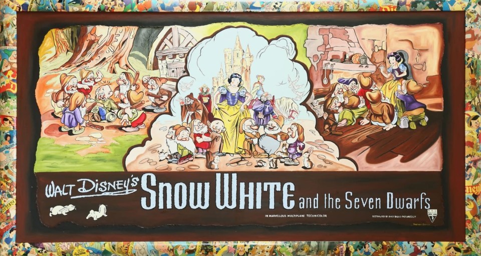 A seven-foot painting was commissioned by a 'family friend' of a billboard advert for Snow White and the Seven Dwarfs