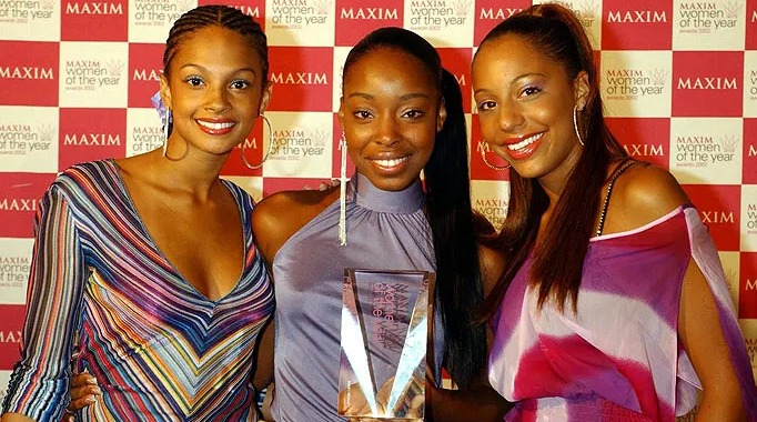 Alesha alongside her former Mis-Teeq group members: Sabrina Washington (centre) and Su-Elise Nash (right)