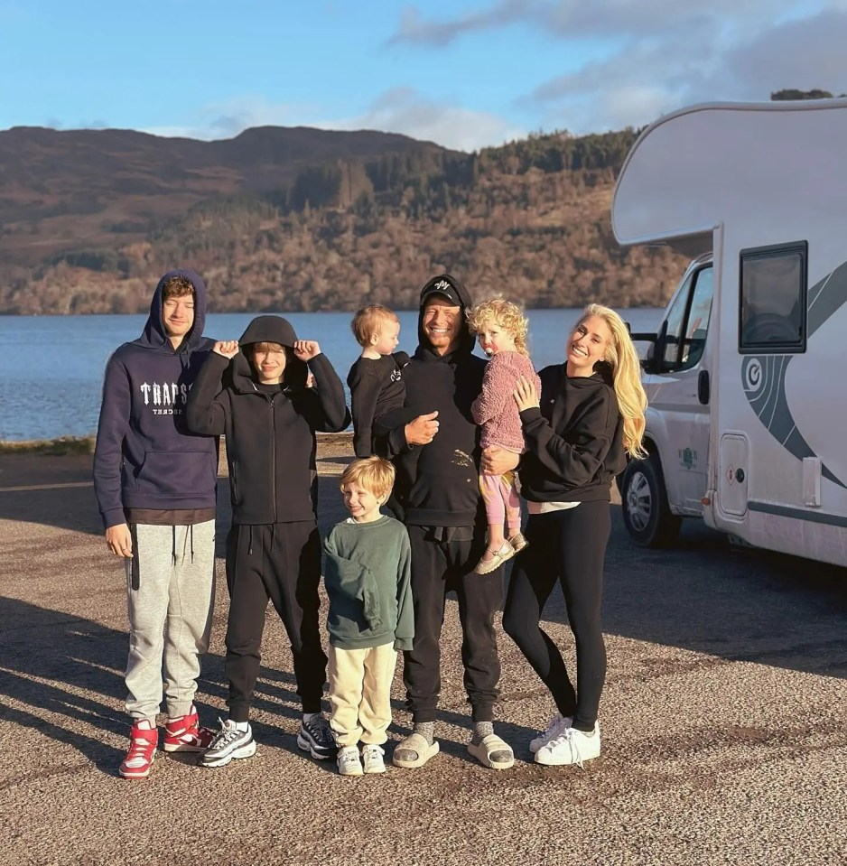 Stacey Solomon enjoyed a family getaway in their campervan in February