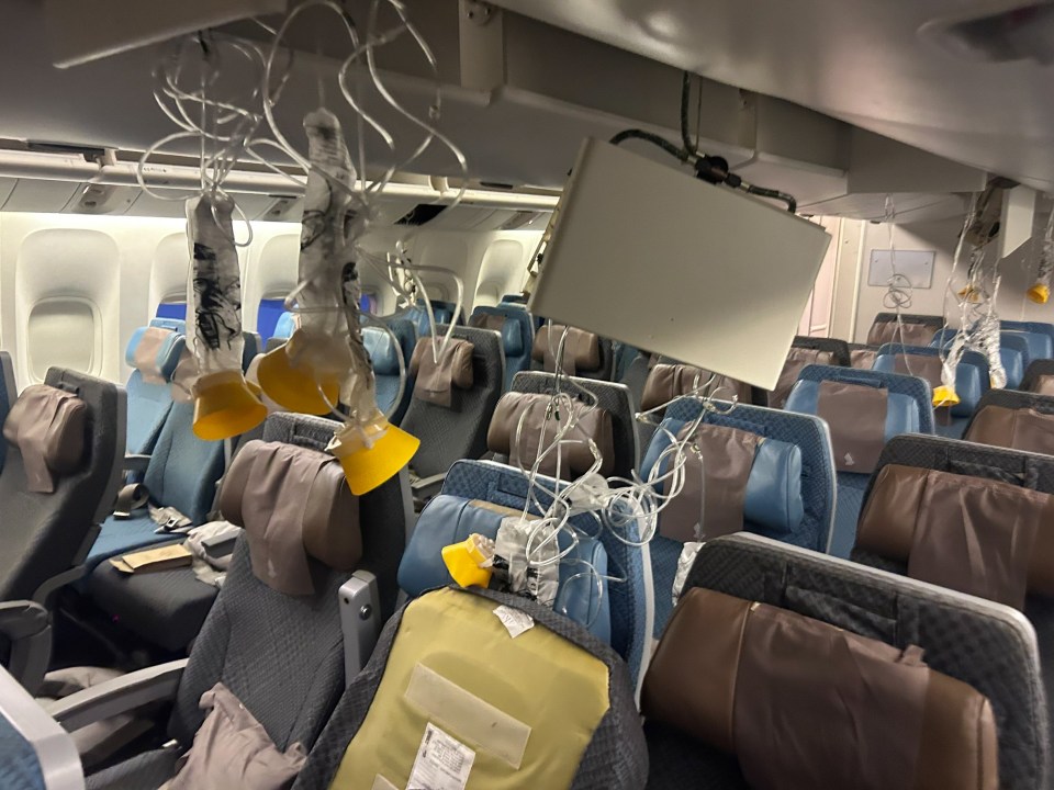 The aftermath of the turbulence as over 100 people on board needed medical attention