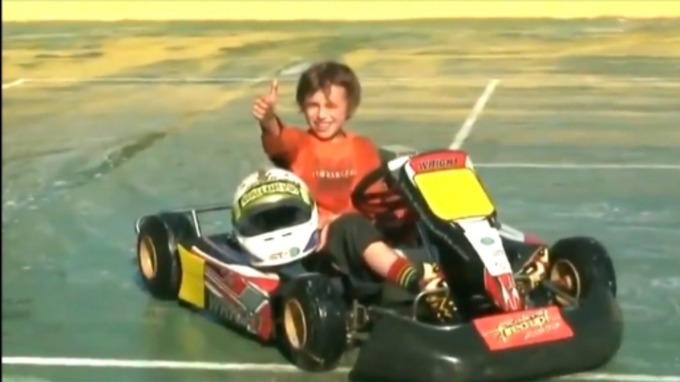 Norris had a need for speed from a very young age, pictured Lando at 8