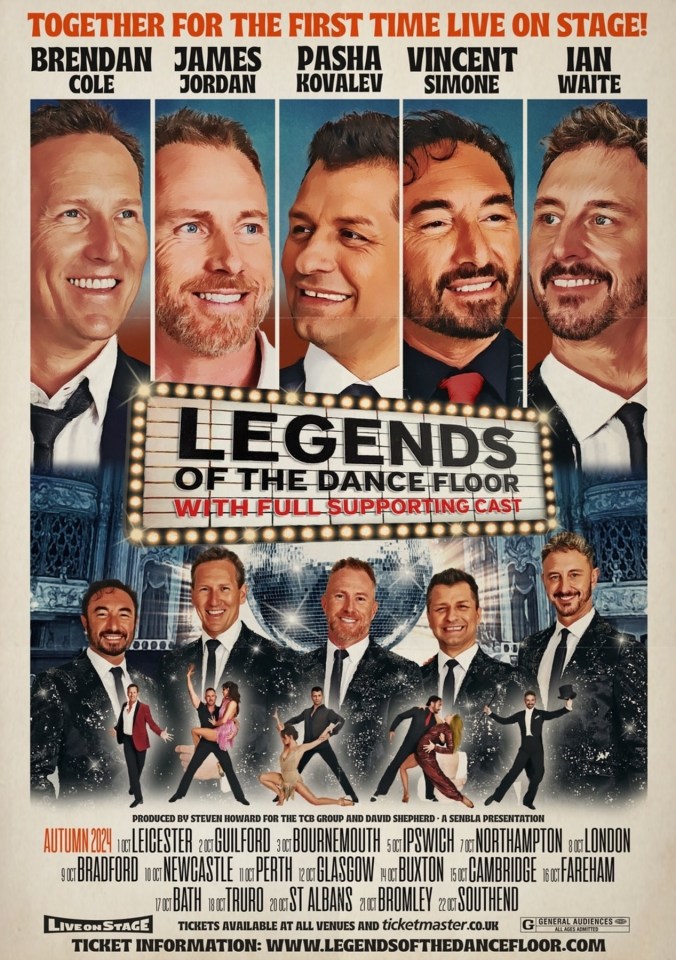 James is going on a Legends tour with Vincent Simone, Brendan Cole and co