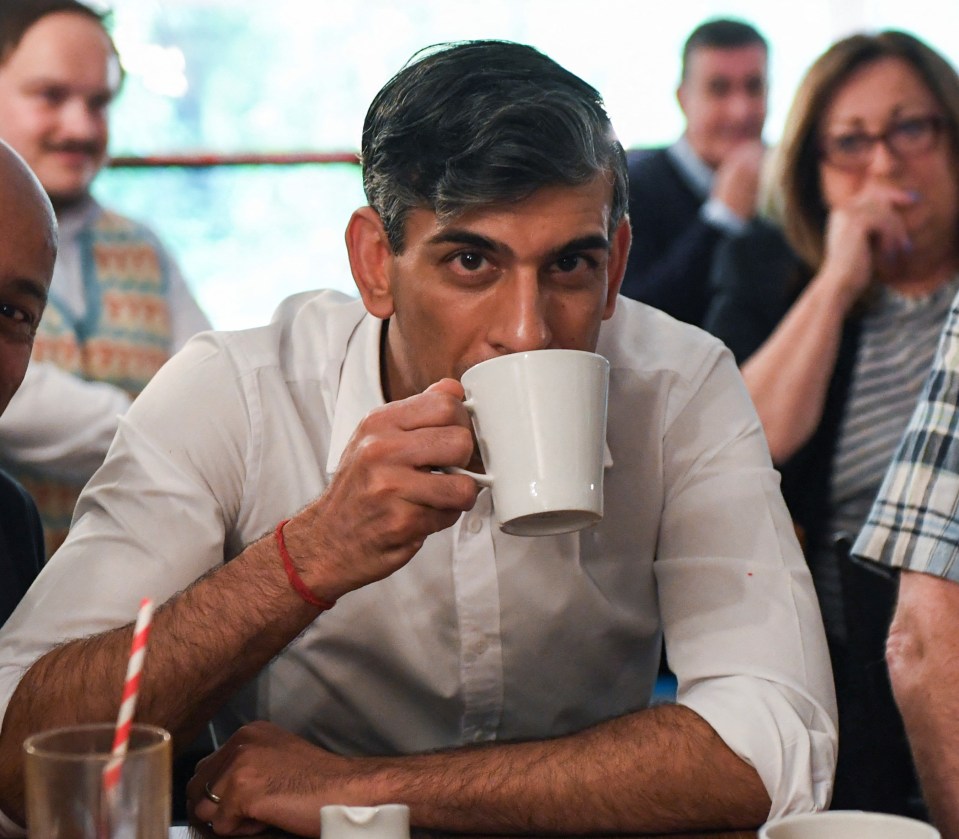 The PM sipped tea with voters - with Brits set to have their say at the ballot box in five and a half weeks