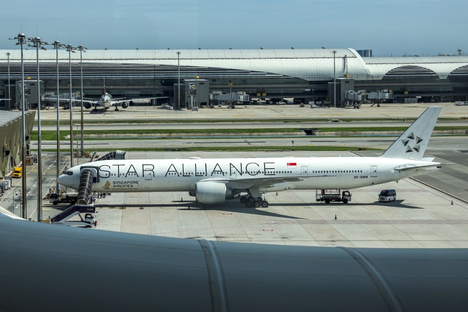 The Singapore Airlines Boeing 777 after its emergency landing in Bangkok