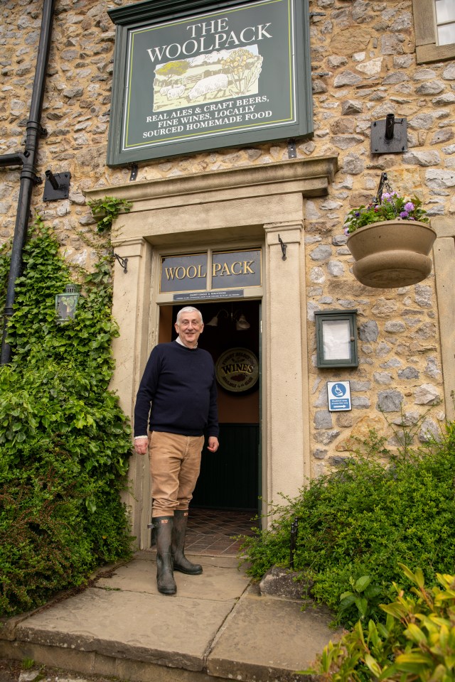 He donned his wellington boots he was gifted in 2022 as he toured the purpose built exterior set