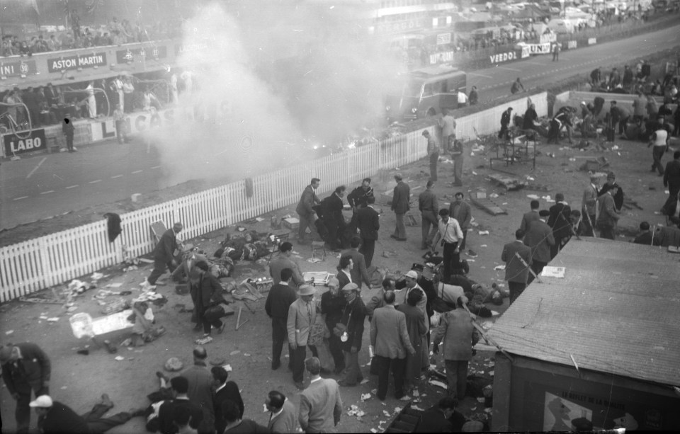 The Le Mans 1955 Disaster which saw a Mercedes 300 SLR crash into the crowd