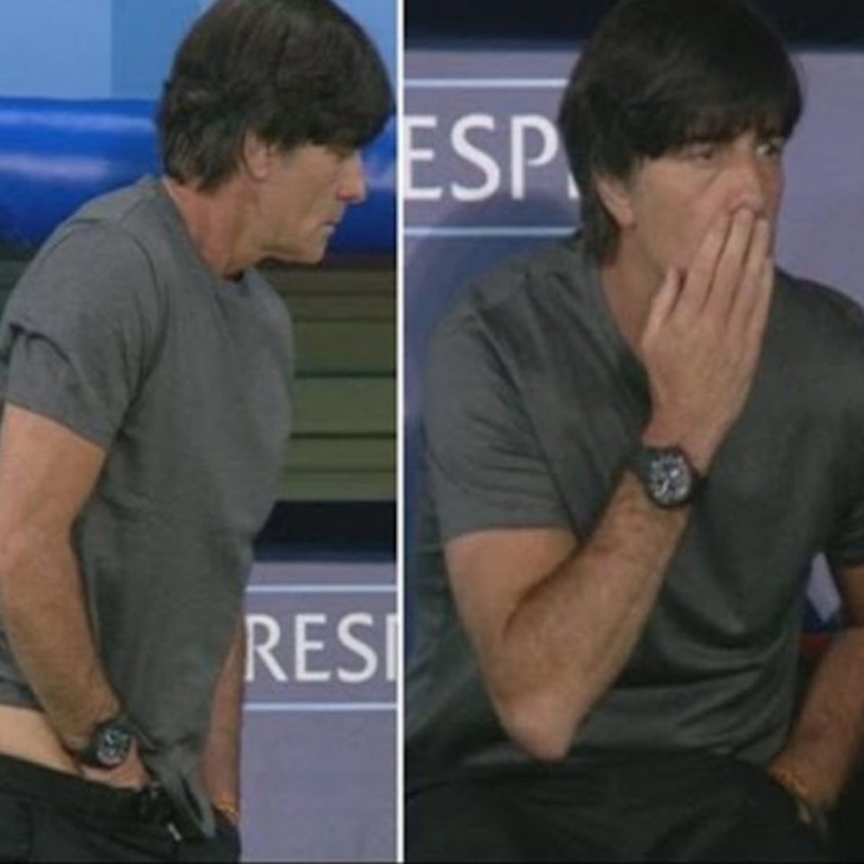 Fans compared Guardiola's behaviour to Joachim Low's touchline antics