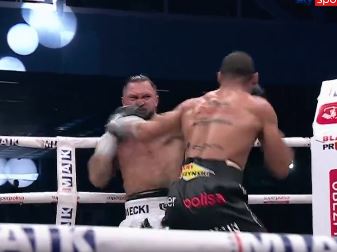 Ihosvany Rafael Garcia's left hook sent Lukasz Plawecki out of the ring