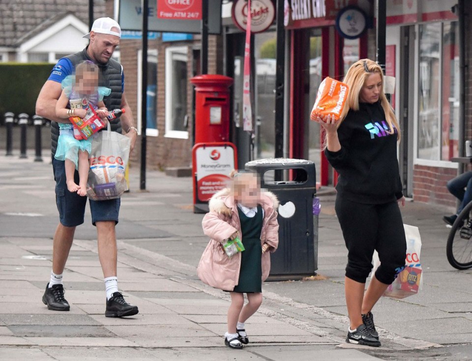 The Furys took a trip to Tesco as the boxer returned to being a dad