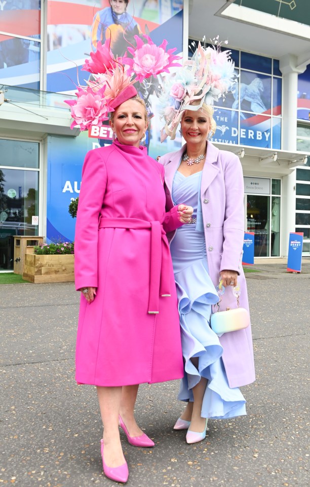 These glamorous ladies looked pretty in pastels as they donned eye-popping headwear