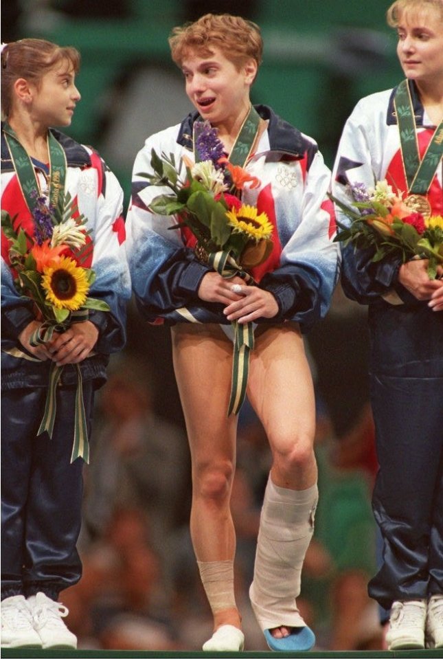 4ft 8in Kerri Strug became a national hero in the US when she competed in the 1996 Olympics in Atlanta