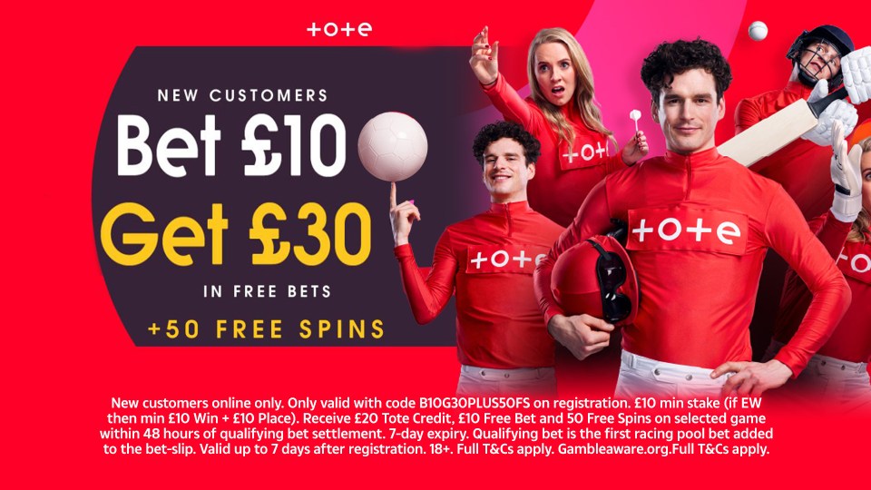 Bet £10 on football and get £30 in free bets PLUS extra 50 free spins with Tote