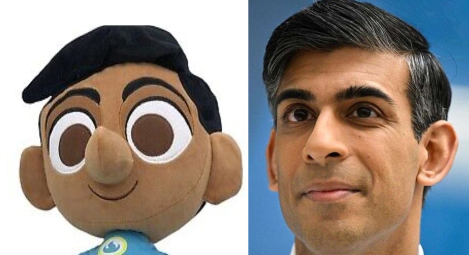 ALLY ROSS LOOKALIKE : Prime Minister Rishi Sunak and Sanjay from the Disney Short film "Sanjay's Super Team".