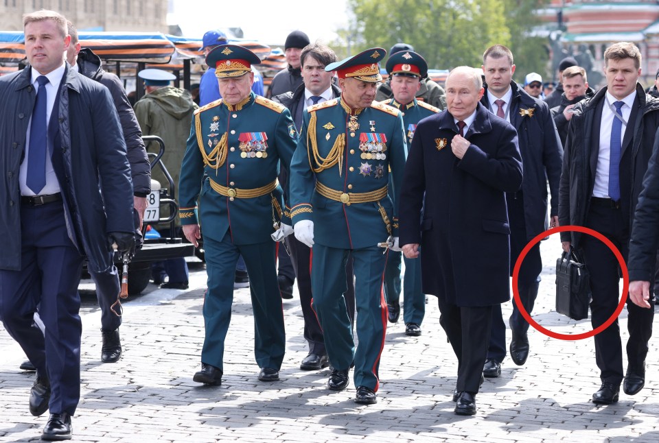 Putin was constantly spotted close to his nuclear briefcase