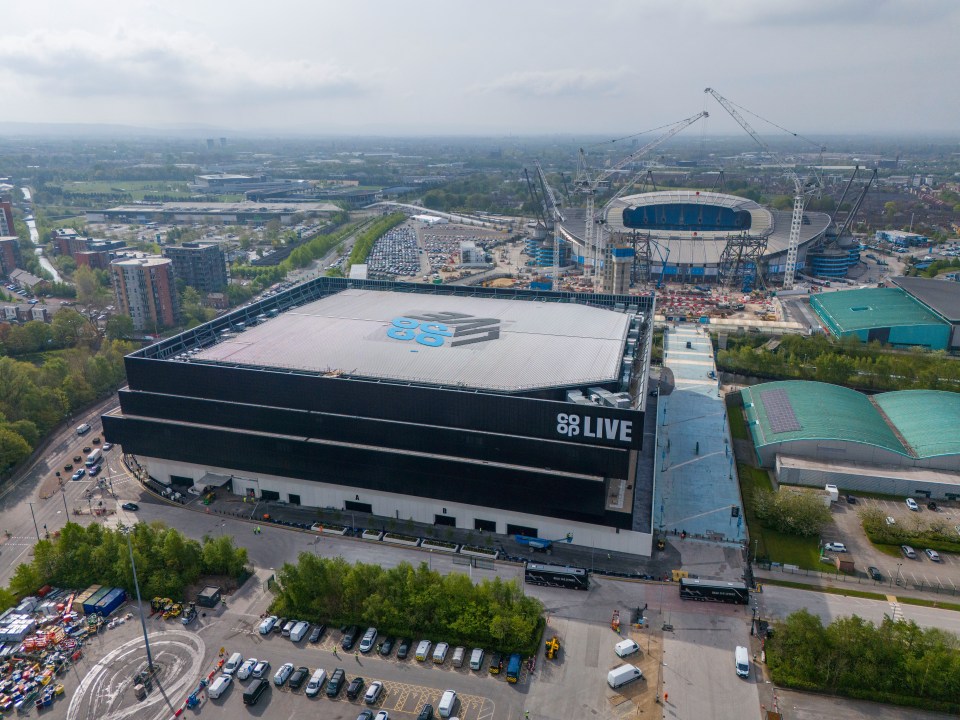 A view of the Co-op Live arena in Manchester. The £365 million venue, the biggest indoor arena in the UK, has postponed its opening numerous times after rescheduling performances from Peter Kay, The Black Keys, and A Boogie Wit Da Hoodie, as well as shows by Olivia Rodrigo scheduled for this Friday and Saturday. Picture date: Thursday May 2, 2024. PA Photo. See PA story SHOWBIZ Arena. Photo credit should read: Peter Byrne/PA Wire