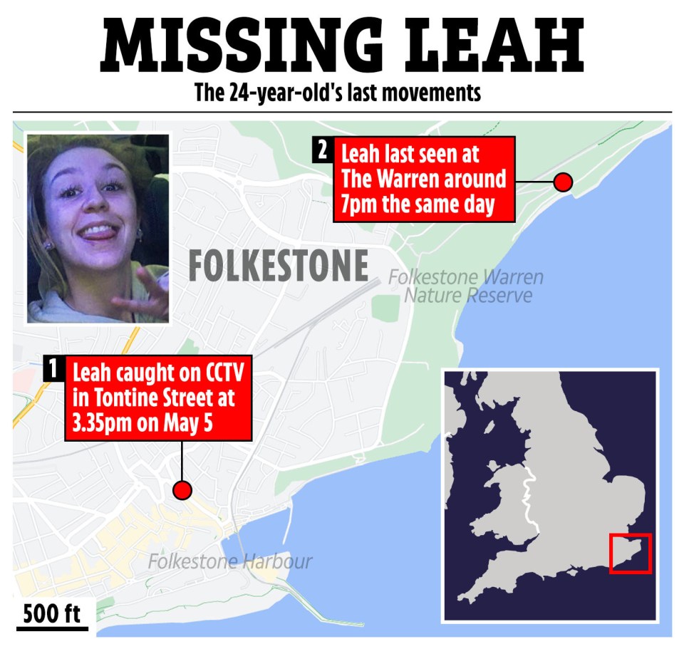 A map of Leah’s last known movements