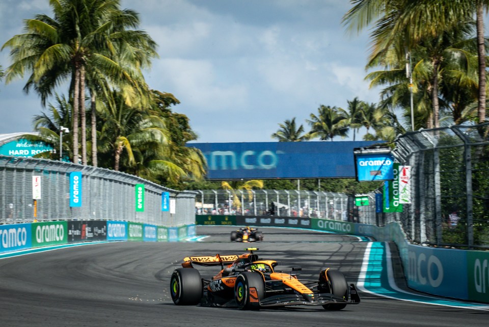 Lando steers his McLaren to victory in the Miami Grand Prix