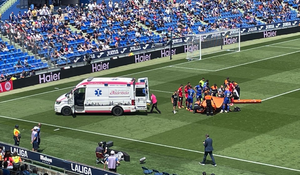 An ambulance was called to take the stricken keeper away