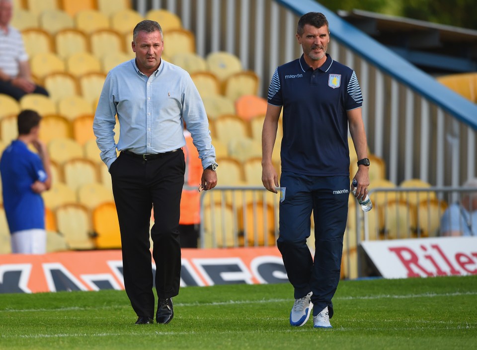 Paul Lambert (L) has revealed that he used to beat Roy Keane (R) in a crossbar challenge weekly