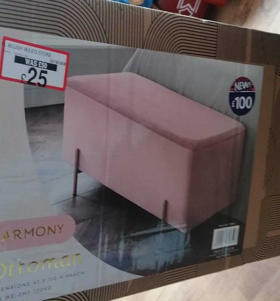 Another shopper was delighted after spotting this £100 ottoman slashed to £25