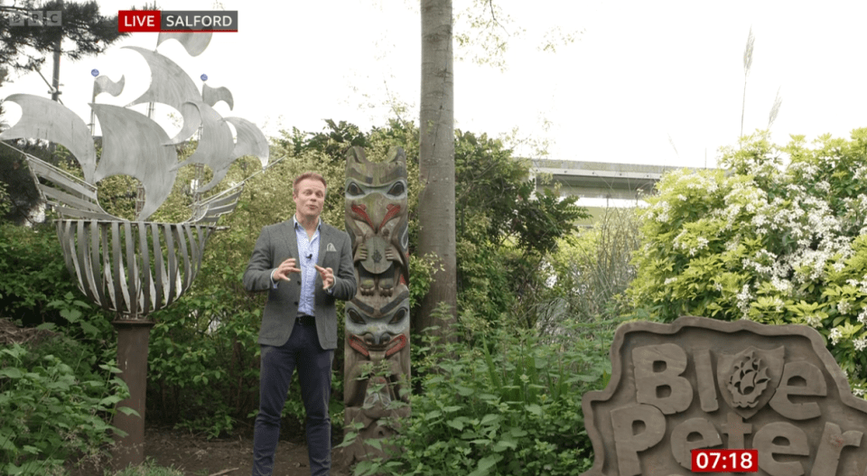 Simon presented live from the Blue Peter garden