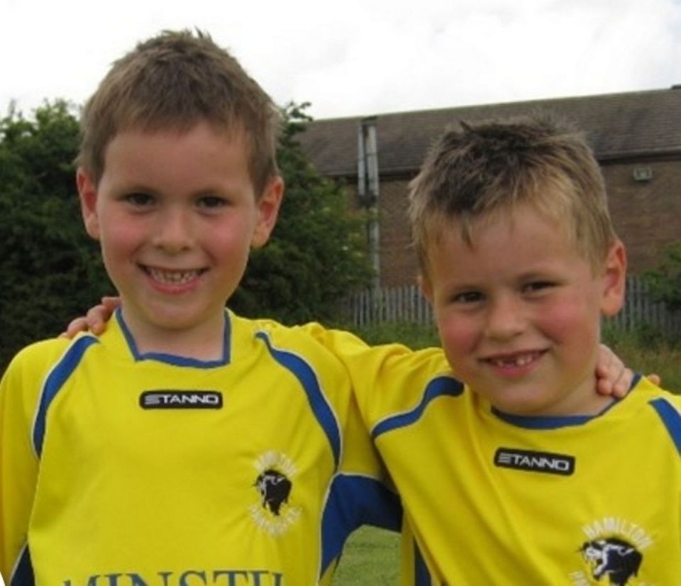 Seb (left) with his brother Oscar, who died from brain cancer