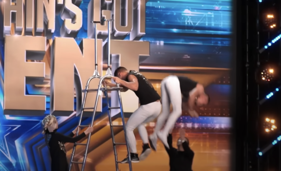 Things went wrong when one of the contestants fell from being balanced on a partner's head