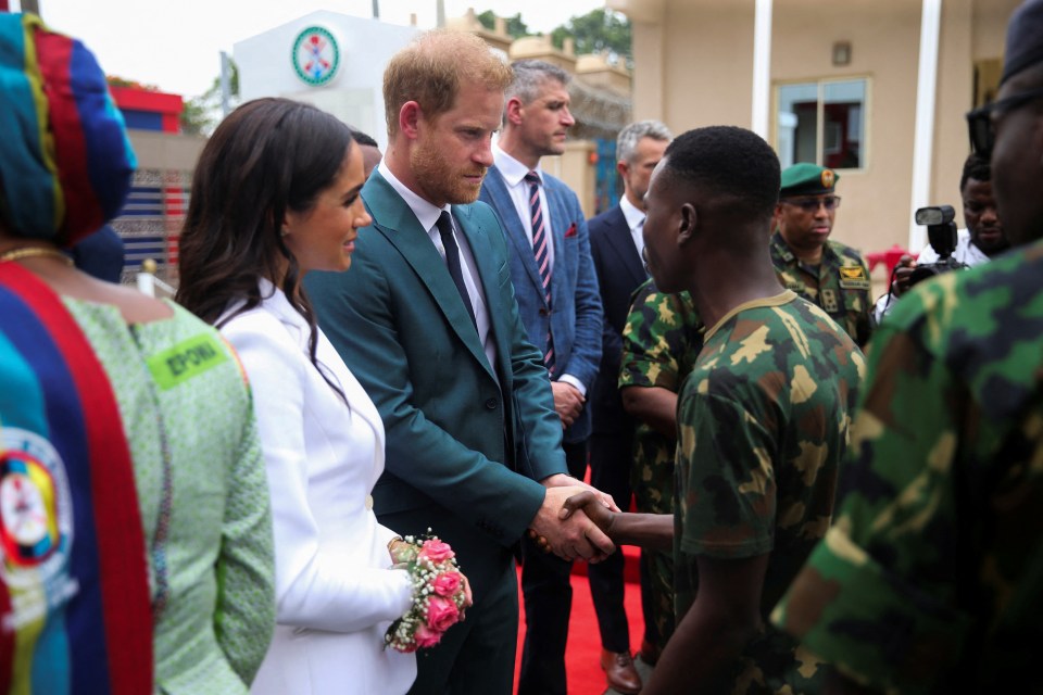 They were greeted warmly before having a private meeting with senior military staff and a press briefing