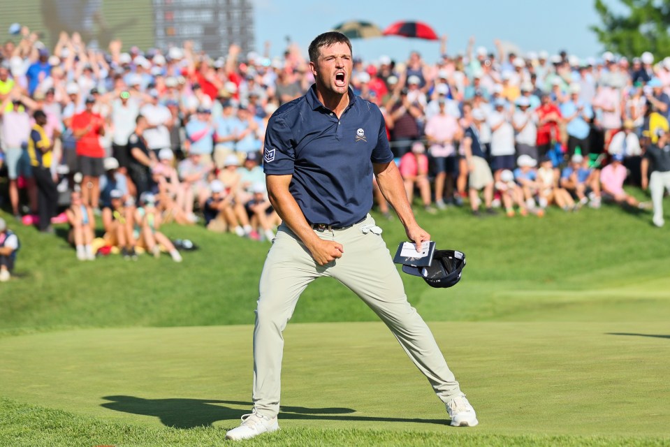 Bryson DeChambeau was the clubhouse leader until Schauffele's final-hole birdie