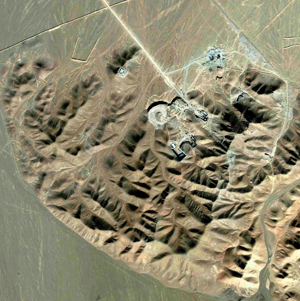 A view of what is believed to be a uranium-enrichment facility near Qom, Iran, in a satellite photograph