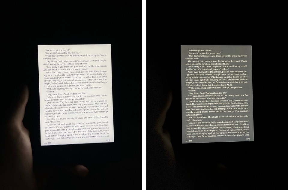 The dark mode doesn't compete with the warm light settings of pricer Kindles for me