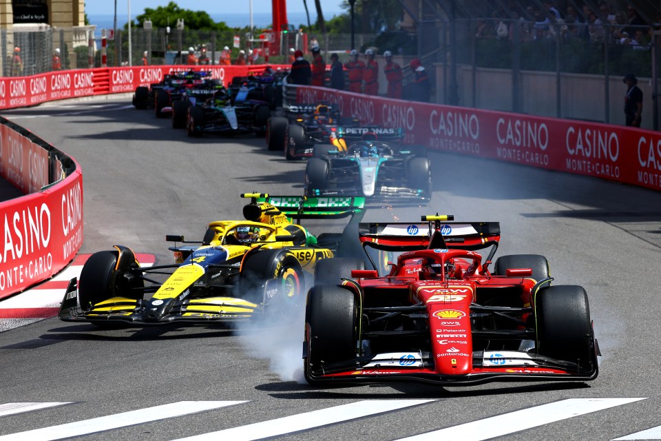 Meanwhile, Ferrari driver Carlos Sainz suffered a lock up near the front of the pack