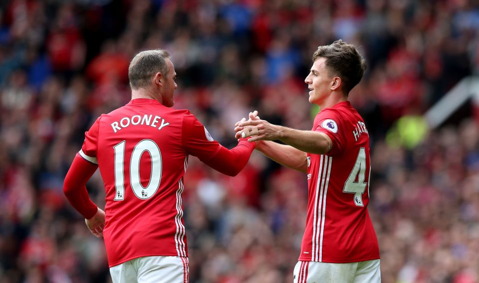 Wayne Rooney with Josh Harrop in 2017