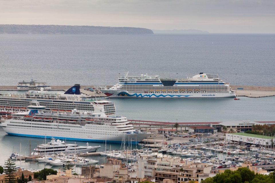 The port of Palma, Majorca in the Balearic Islands is a popular cruise destination