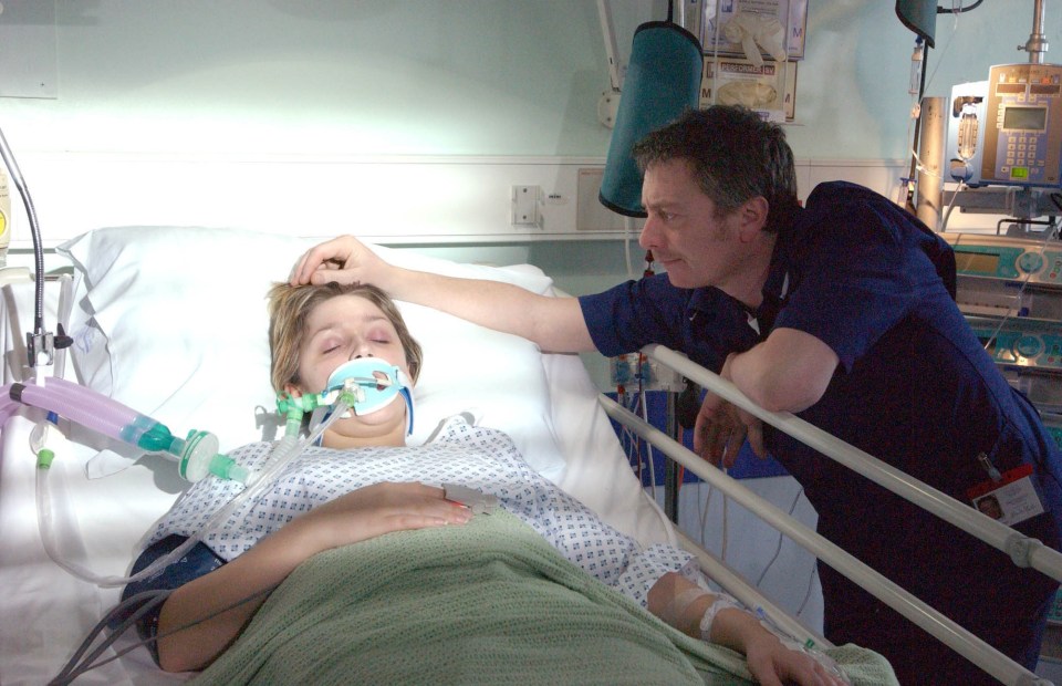 Katy Harris was comforted by her older lover Martin Platt as she lay on her death bed