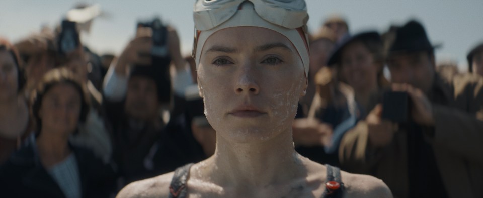 Daisy Ridley stars as Trudy Ederle, the first woman to swim the English Channel