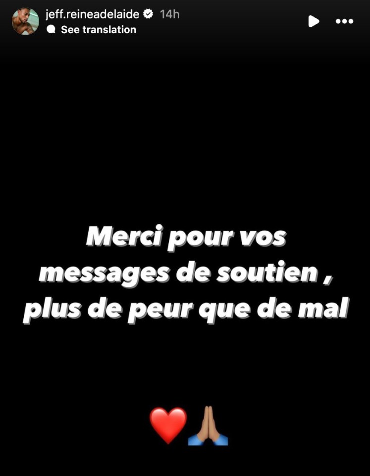 He posted an update in French on Instagram