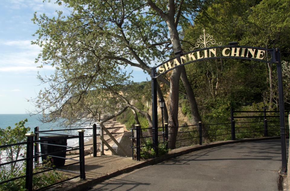 Shanklin Chine is a 200-year-old tourist attraction with waterfalls and a gorge