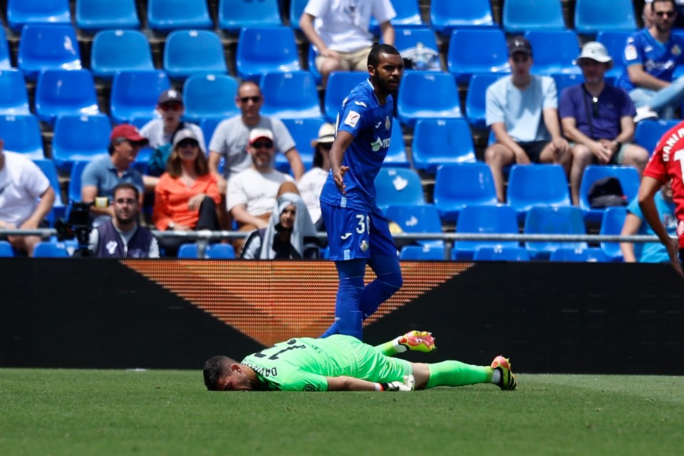 Soria collapsed following a collision with a Mallorca player