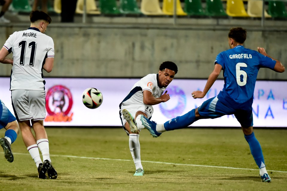 The teenager scored a stunning goal for the England U17s