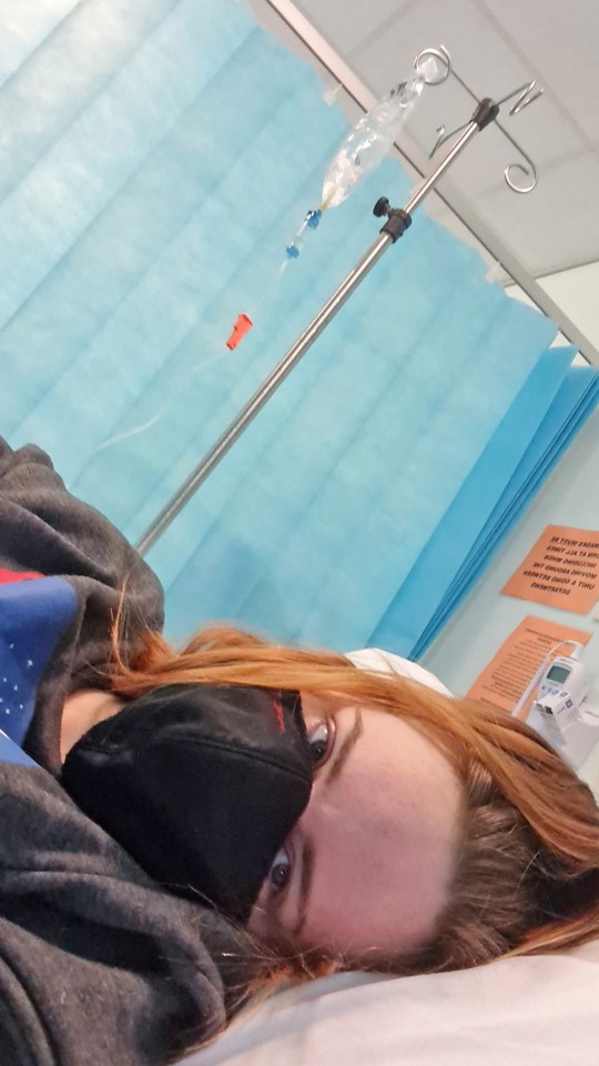 Katie in hospital