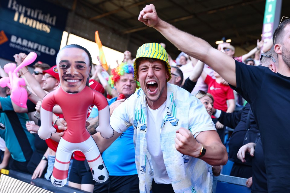 Fans also held up a personalised Murillo doll at Turf Moor on Sunday