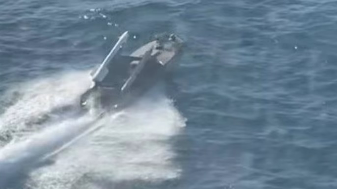 A a missile-carrying marine drone was filmed earlier this month in the Black Sea