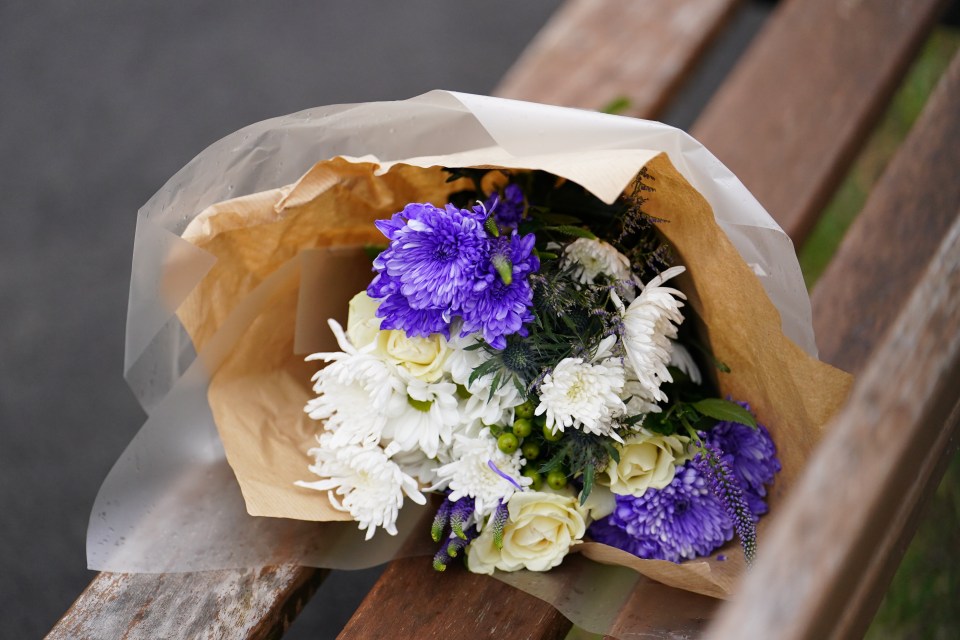 A floral tribute left near to the scene in Plaistow