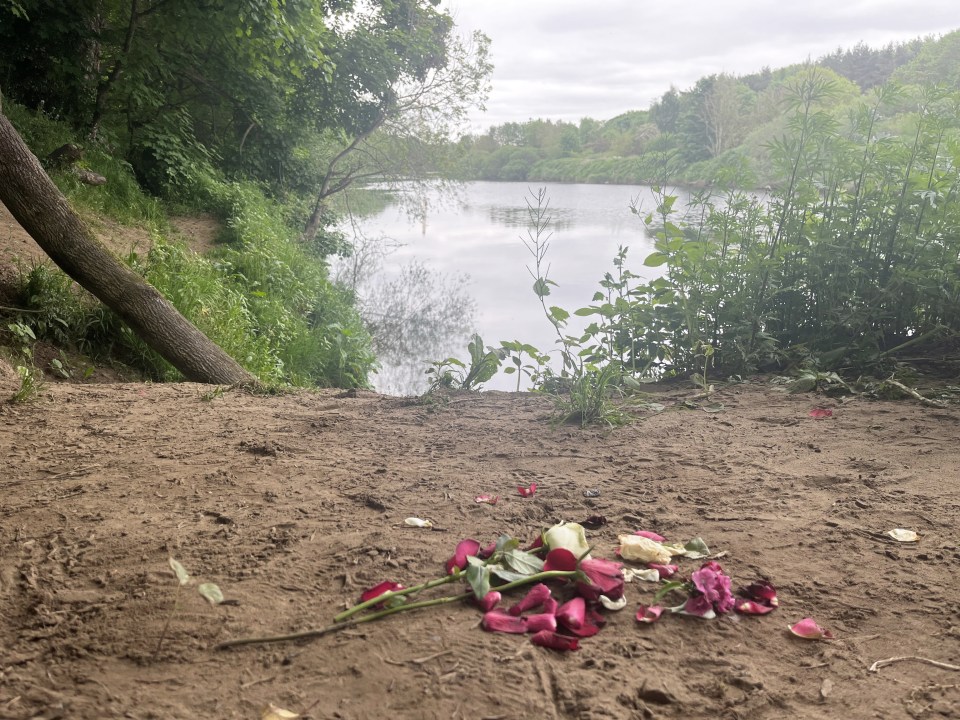 Flowers were left at the scene following Saturday's horror